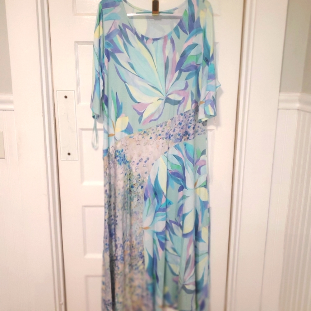 Soft Surroundings Blue and Green Maxi Dress